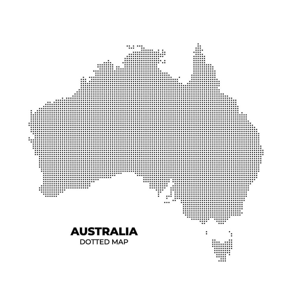 schwarz Halbton gepunktet Australien Karte Illustration Vektor