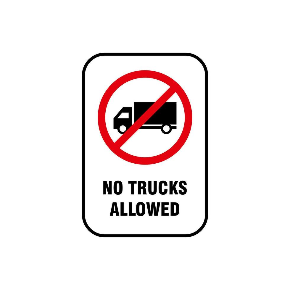 Nej lastbilar tillåten illustration tecken vektor
