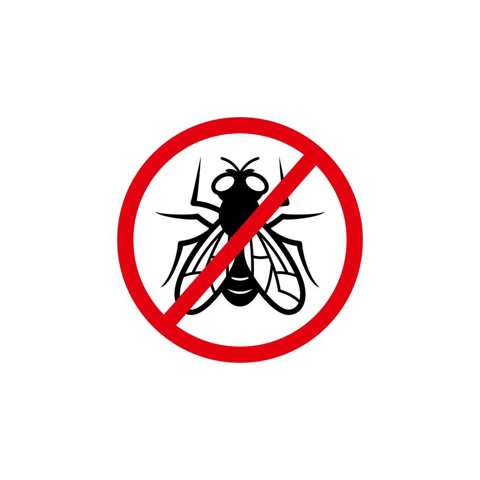 anti flyga tecken illustration vektor, insekt förbud symbol vektor