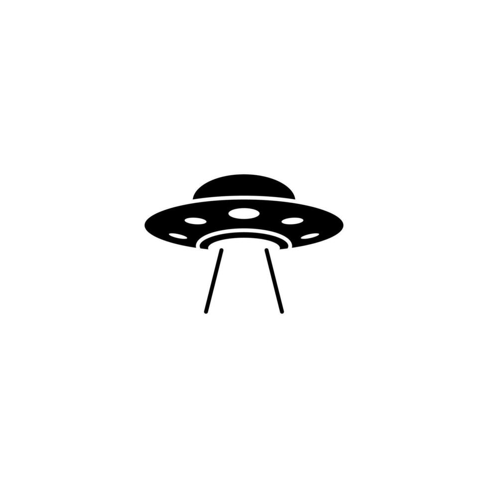 platt UFO ikon illustration design, enkel utomjording fartyg symbol vektor