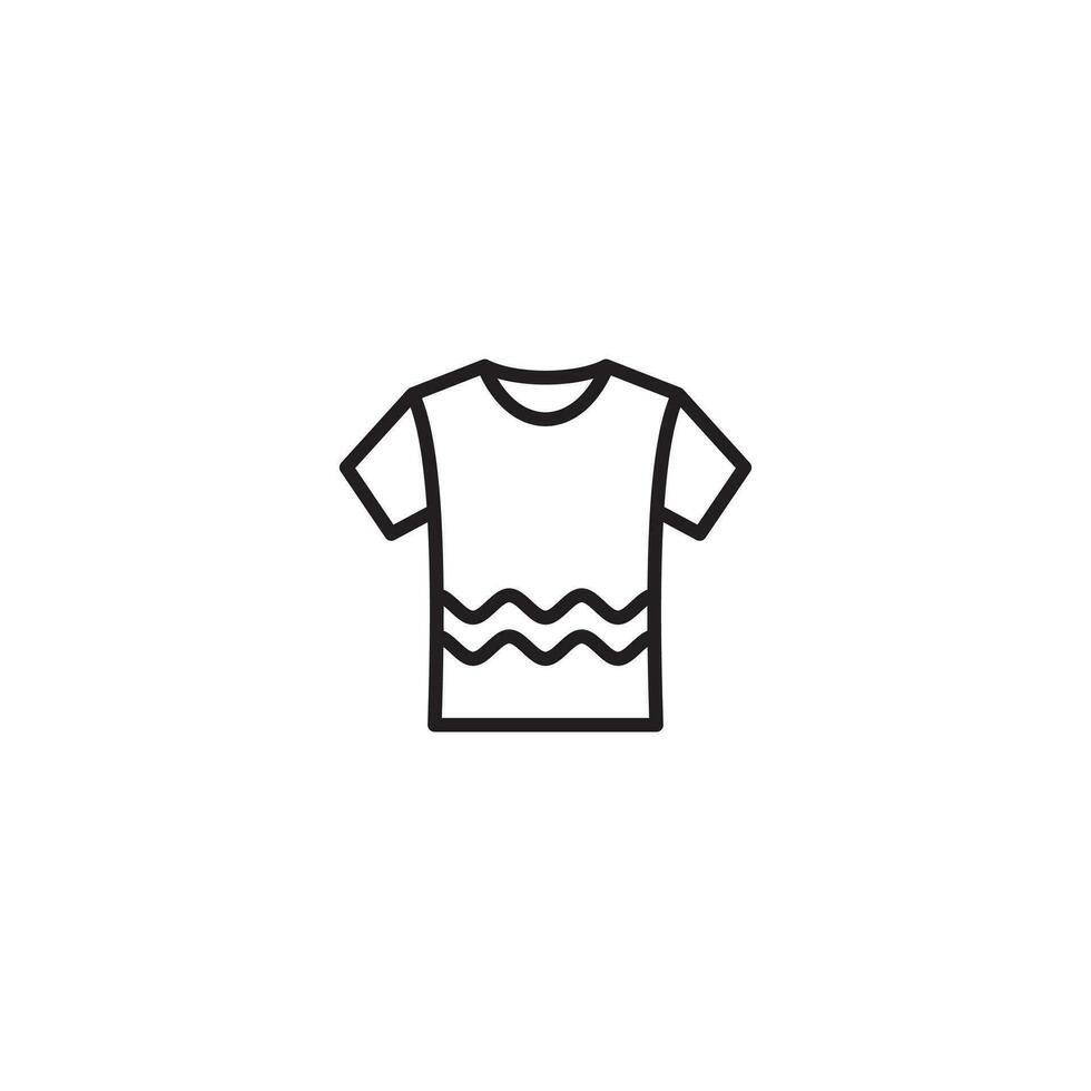 enkel platt t skjorta ikon illustration design, t skjorta symbol med skisse stil mall vektor