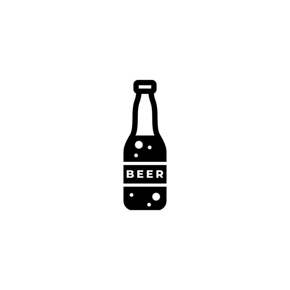 enkel öl flaska ikon illustration design, öl flaska symbol vektor