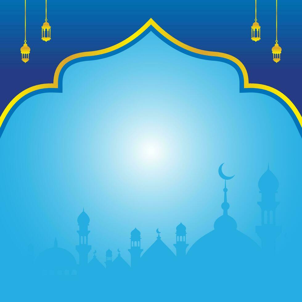 enkel blå islamic bakgrund element design vektor