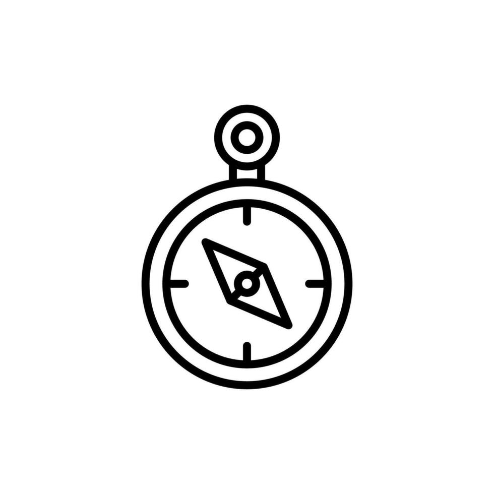 enkel kompass ikon illustration design, kompass symbol med skisse stil mall vektor