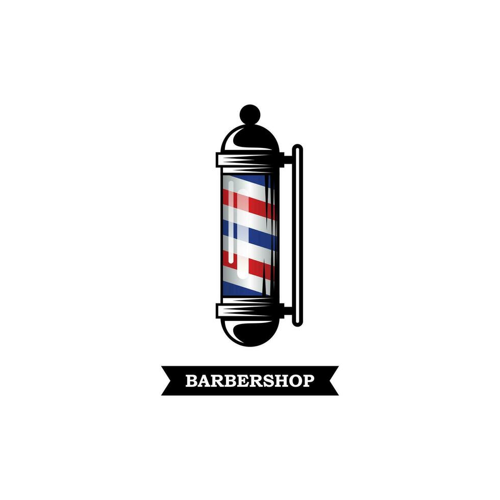 Friseur Lampe Illustration Vektor, Friseur Logo Design vektor