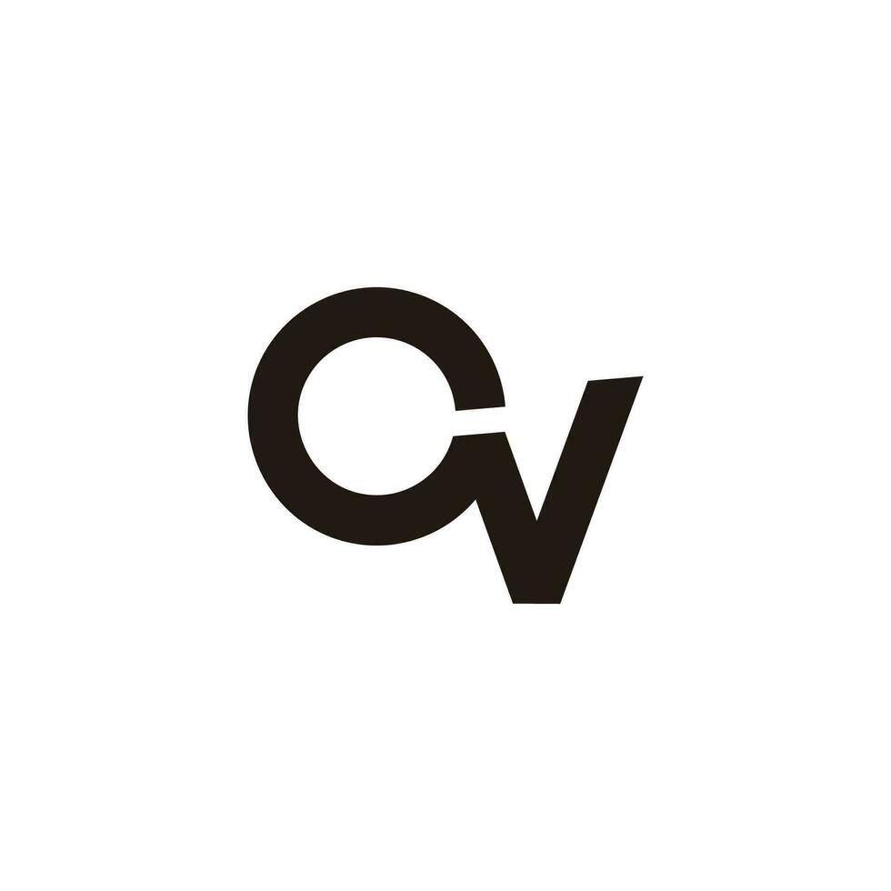 brev CV cirkel geometrisk rotera logotyp vektor