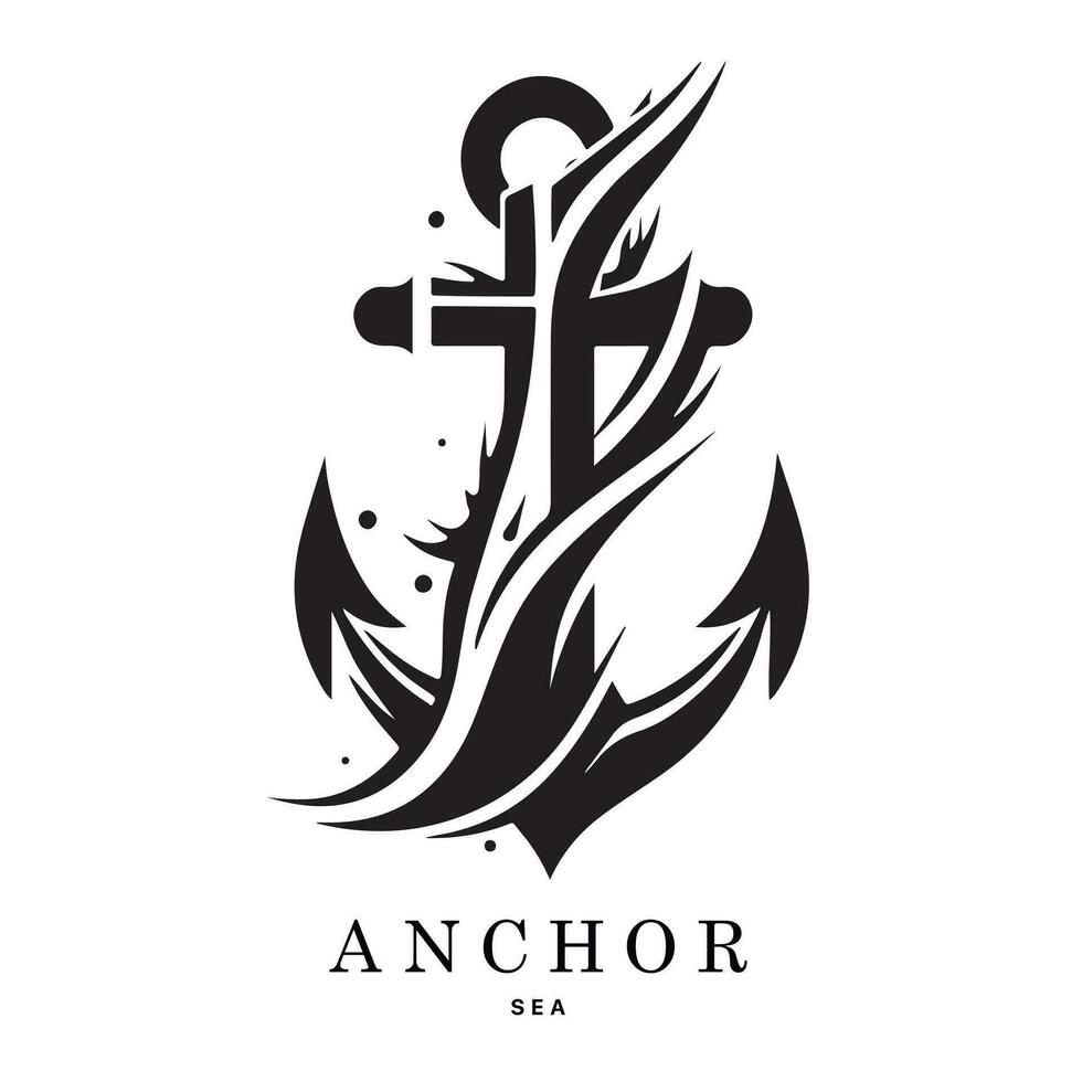 Marine Embleme Logo mit Anker und Seil, Anker Logo - - Vektor. Vektor Illustration