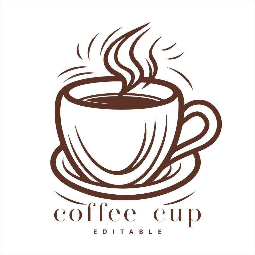 Kaffee Geschäft Logo Vorlage, natürlich abstrakt Kaffee Tasse mit Dampf, Kaffee Haus Emblem, kreativ Cafe Logo, modern modisch Symbol Design Vektor Illustration isoliert auf Weiß Hintergrund Zeichen