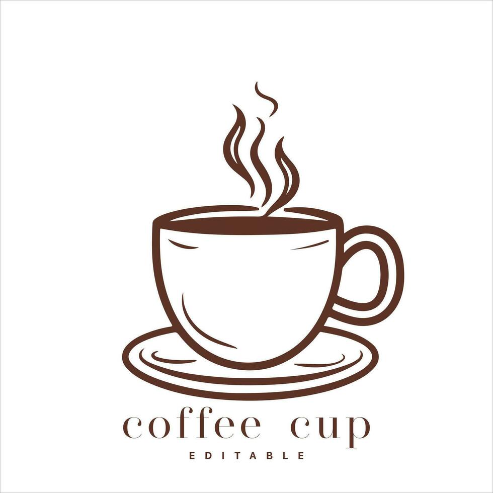 Kaffee Geschäft Logo Vorlage, natürlich abstrakt Kaffee Tasse mit Dampf, Kaffee Haus Emblem, kreativ Cafe Logo, modern modisch Symbol Design Vektor Illustration isoliert auf Weiß Hintergrund Zeichen