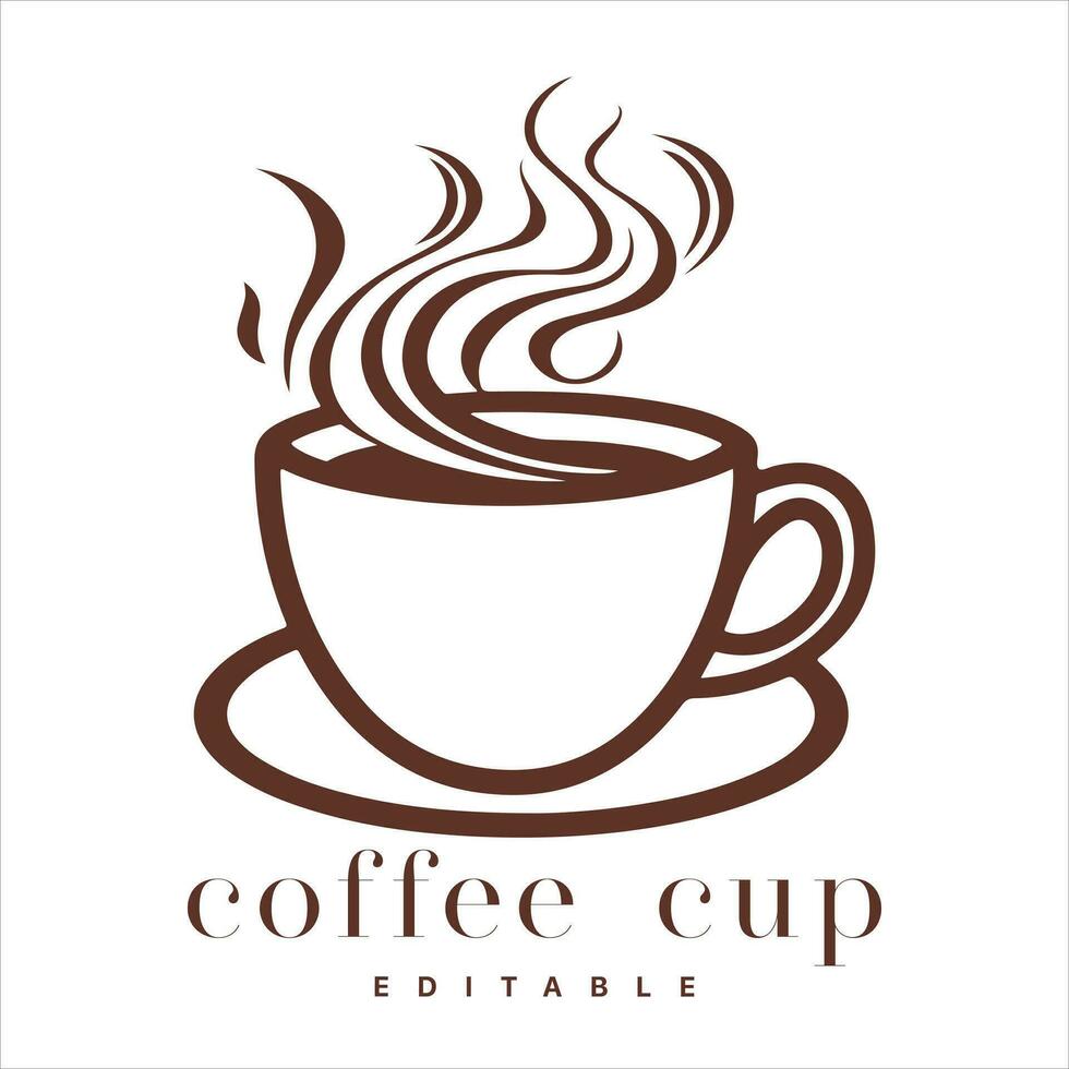 kaffe affär logotyp mall, naturlig abstrakt kaffe kopp med ånga, kaffe hus emblem, kreativ Kafé logotyp, modern trendig symbol design vektor illustration isolerat på vit bakgrund tecken