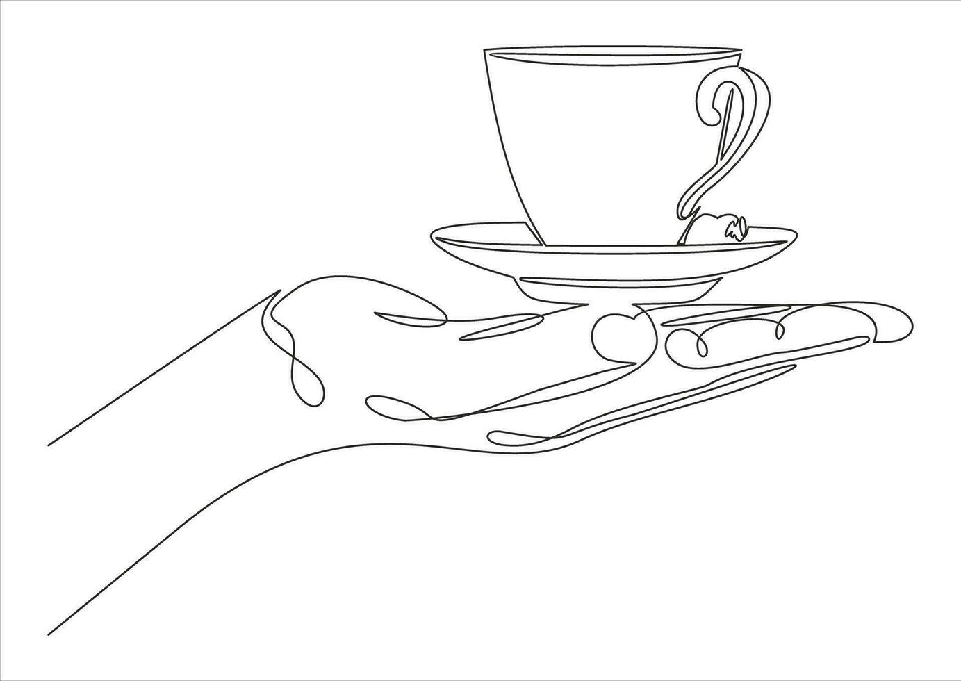 Hand halten Tasse von heiß Kaffee oder Tee vektor