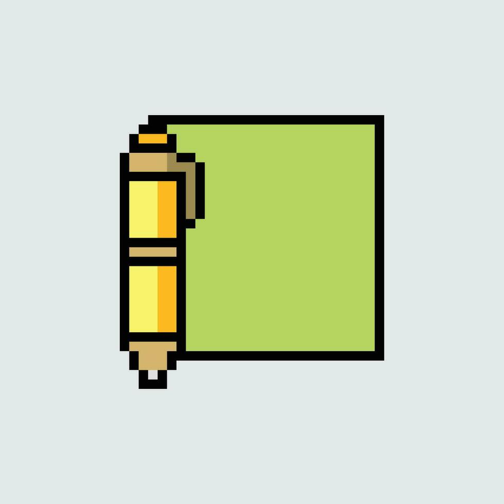 ein Pixel Stil Symbol von ein Stift und Papier vektor