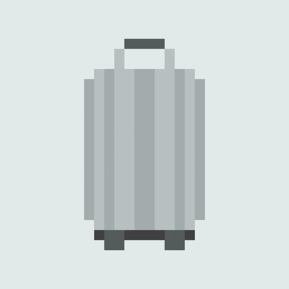 en pixel stil illustration av en resväska vektor