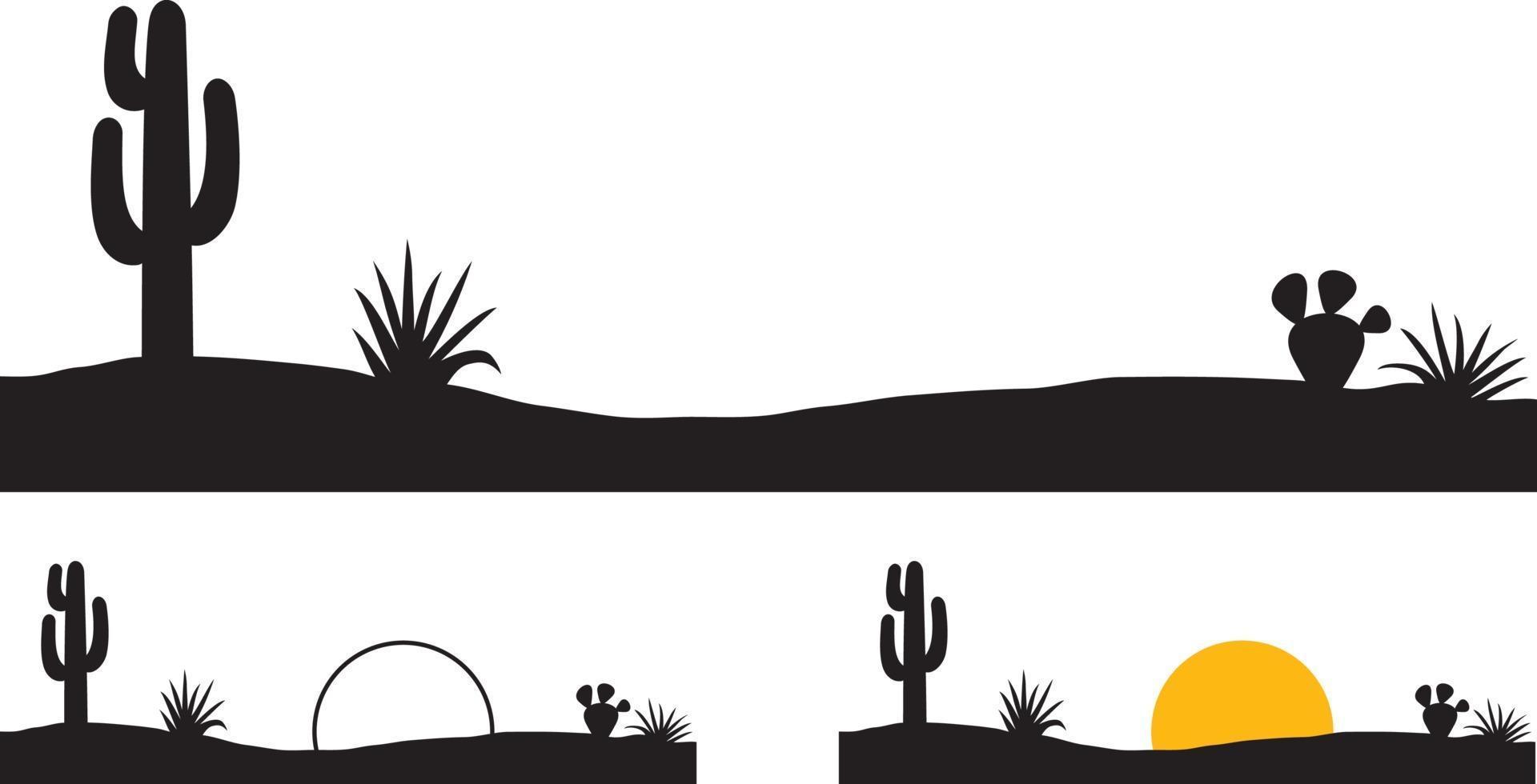 Wüstenlandschaft mit Kaktus vektor