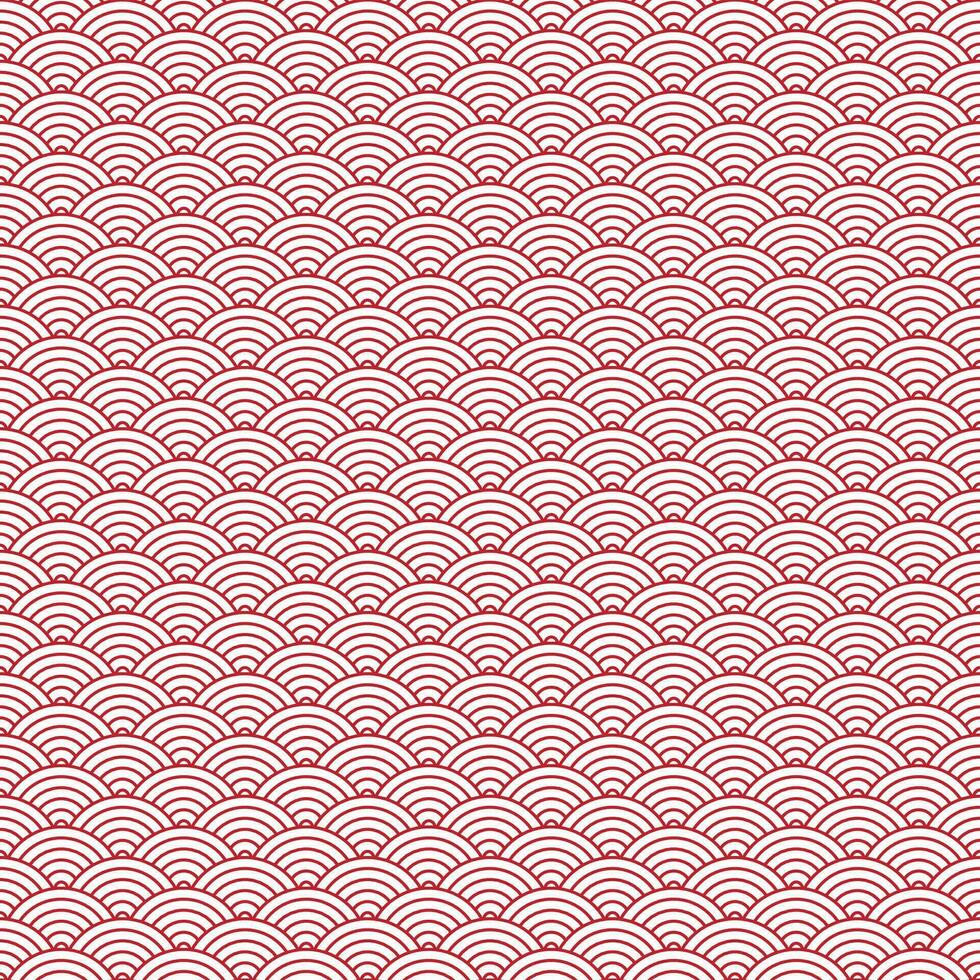 rot und Weiß nahtlos geometrisch japanisch Wellen Muster seigaiha-mon vektor