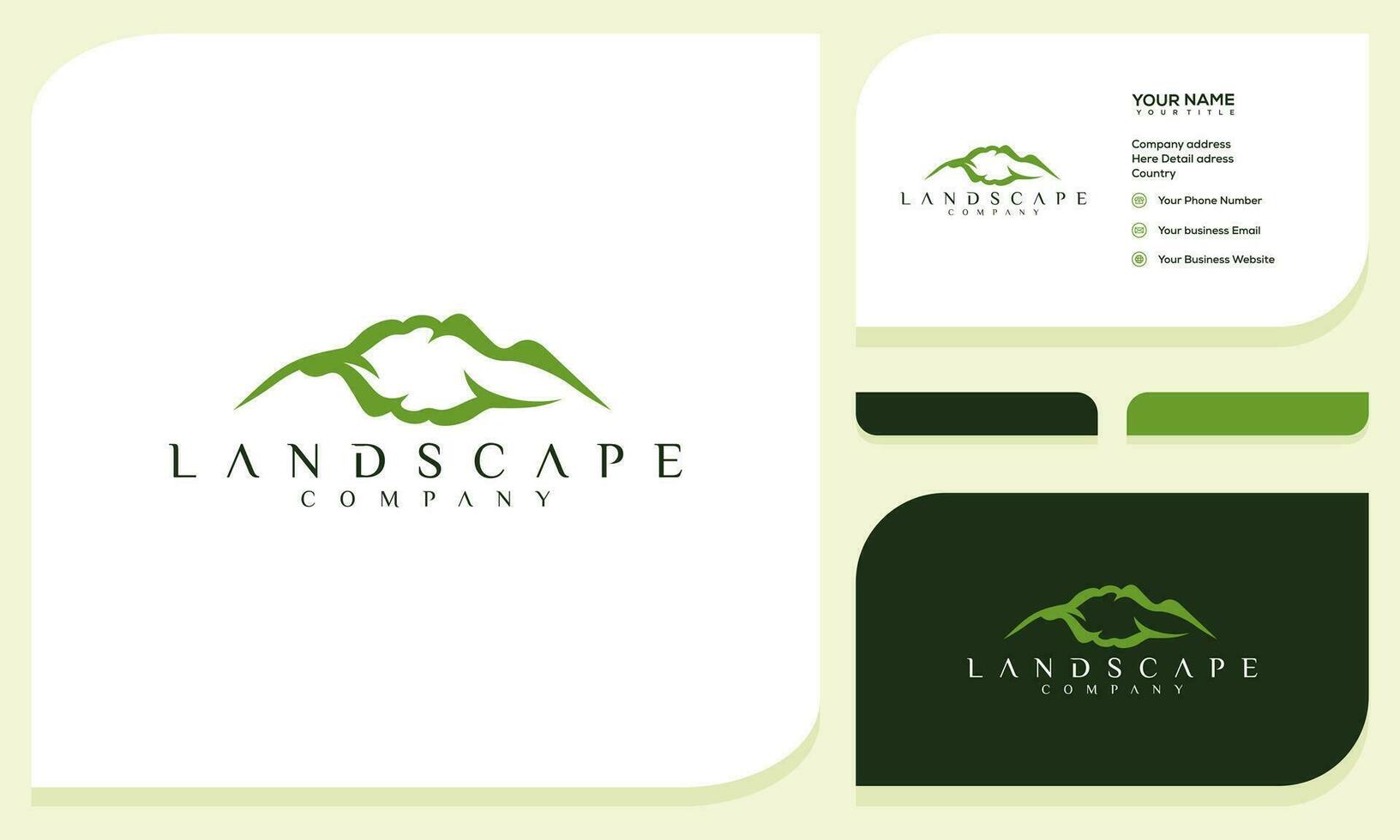 minimalistisch Landschaft Hügel, Berg Spitzen einfach Logo Design Vektor und Geschäft Karte