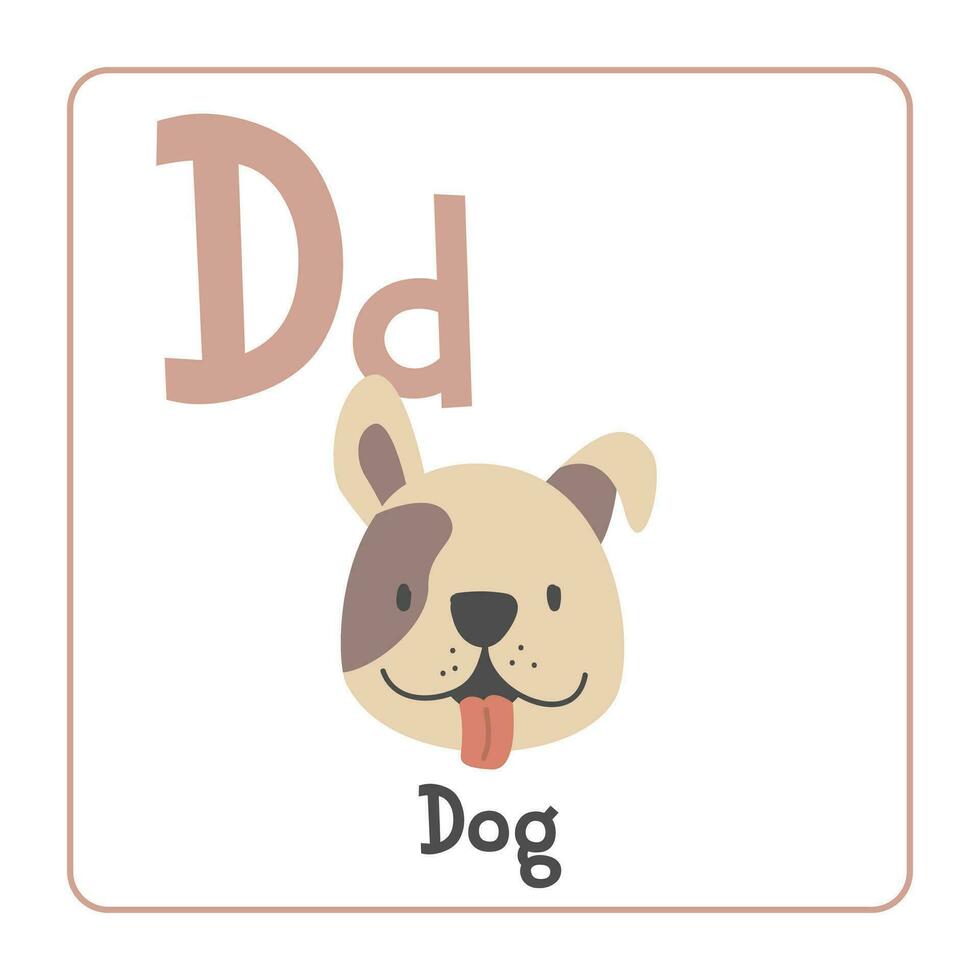 hund ClipArt. hund vektor illustration tecknad serie platt stil. djur Start med brev d. djur- alfabet kort. inlärning brev d kort. barn utbildning. söt hund vektor design