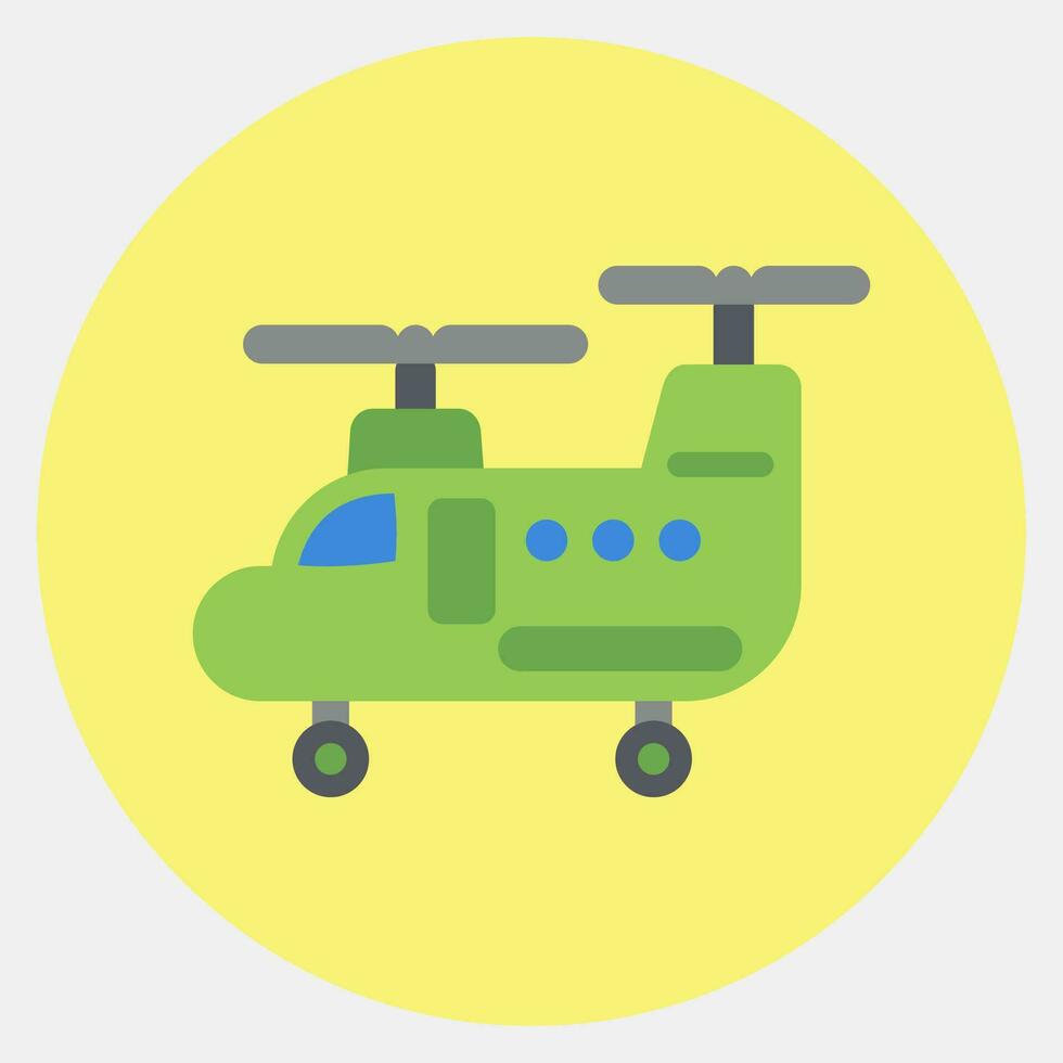 ikon militär helikopter. militär element. ikoner i Färg para stil. Bra för grafik, affischer, logotyp, infografik, etc. vektor