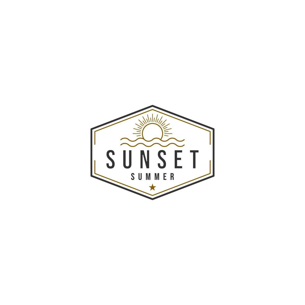 solnedgång logotyp design på en vit bakgrund vektor