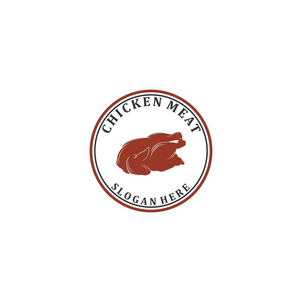 Logo für Hühnermetzgerei auf weißem Hintergrund vektor
