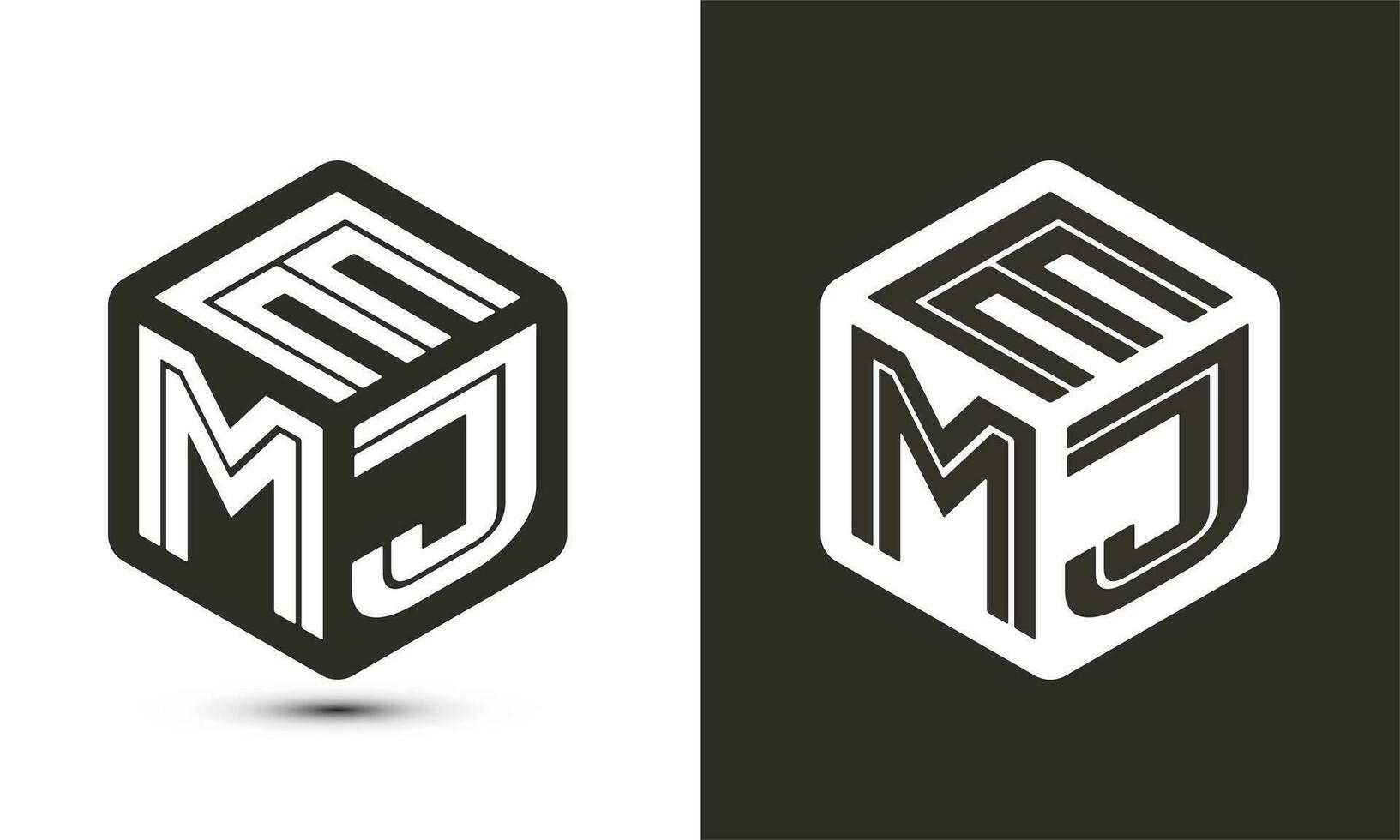 emj brev logotyp design med illustratör kub logotyp, vektor logotyp modern alfabet font överlappning stil.
