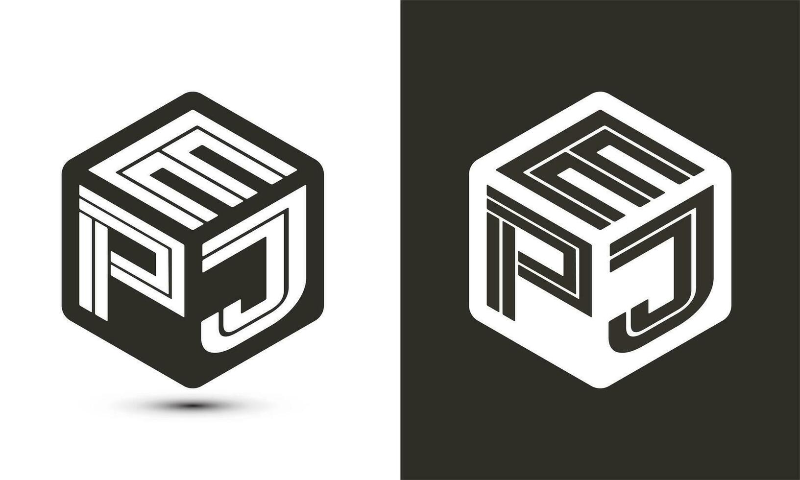 epj Brief Logo Design mit Illustrator Würfel Logo, Vektor Logo modern Alphabet Schriftart Überlappung Stil.