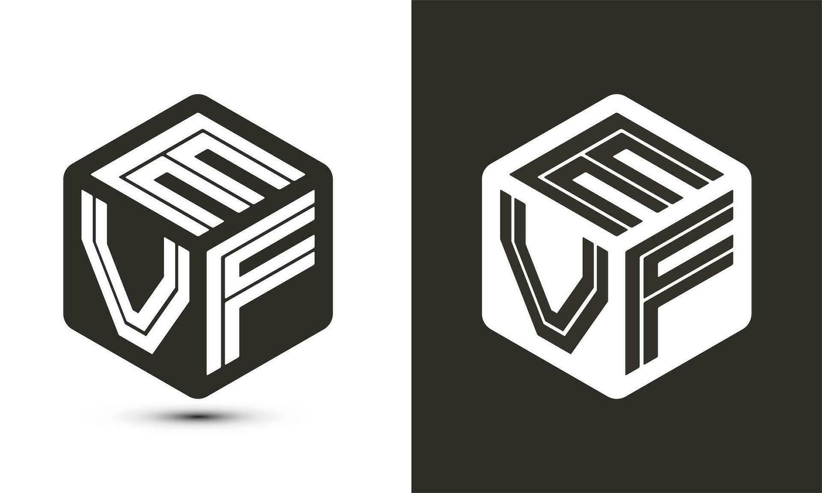 evf Brief Logo Design mit Illustrator Würfel Logo, Vektor Logo modern Alphabet Schriftart Überlappung Stil.