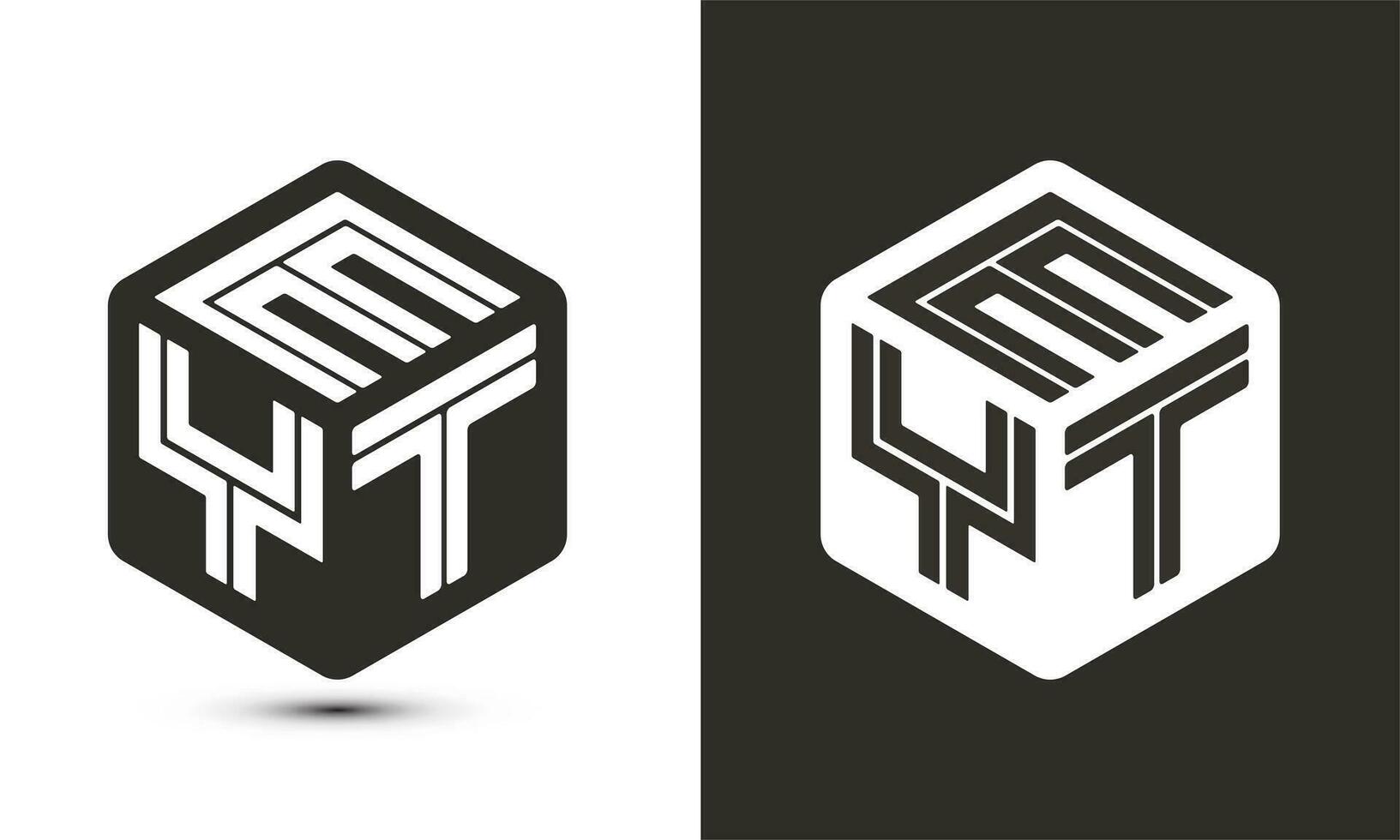 eyt brev logotyp design med illustratör kub logotyp, vektor logotyp modern alfabet font överlappning stil.