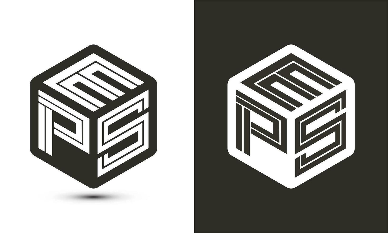 eps brev logotyp design med illustratör kub logotyp, vektor logotyp modern alfabet font överlappning stil.