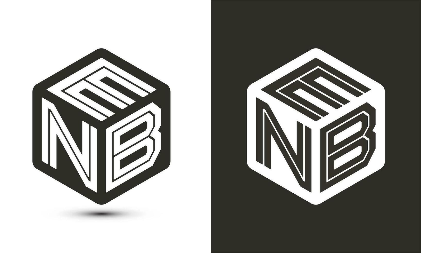 enb Brief Logo Design mit Illustrator Würfel Logo, Vektor Logo modern Alphabet Schriftart Überlappung Stil.