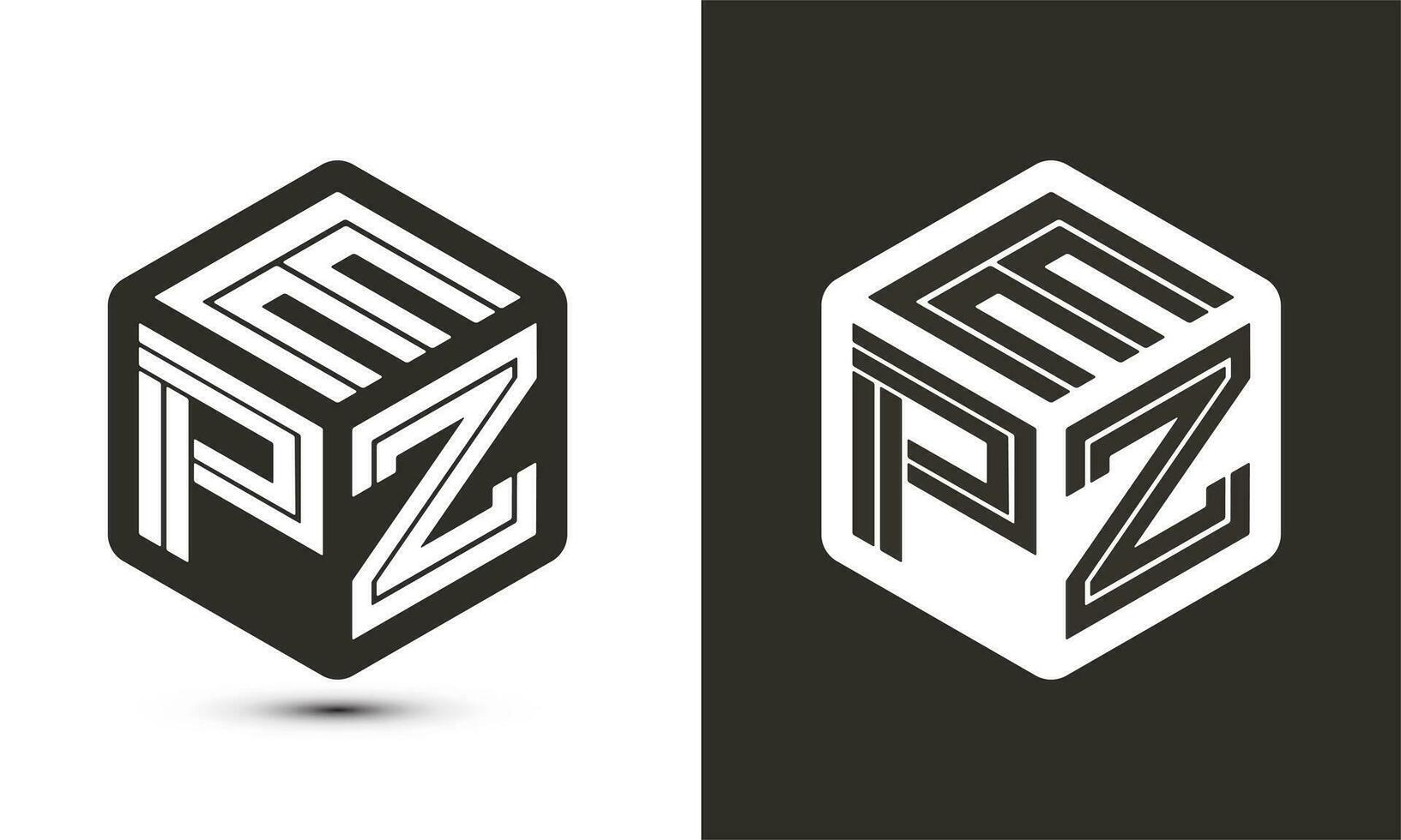epz brev logotyp design med illustratör kub logotyp, vektor logotyp modern alfabet font överlappning stil.