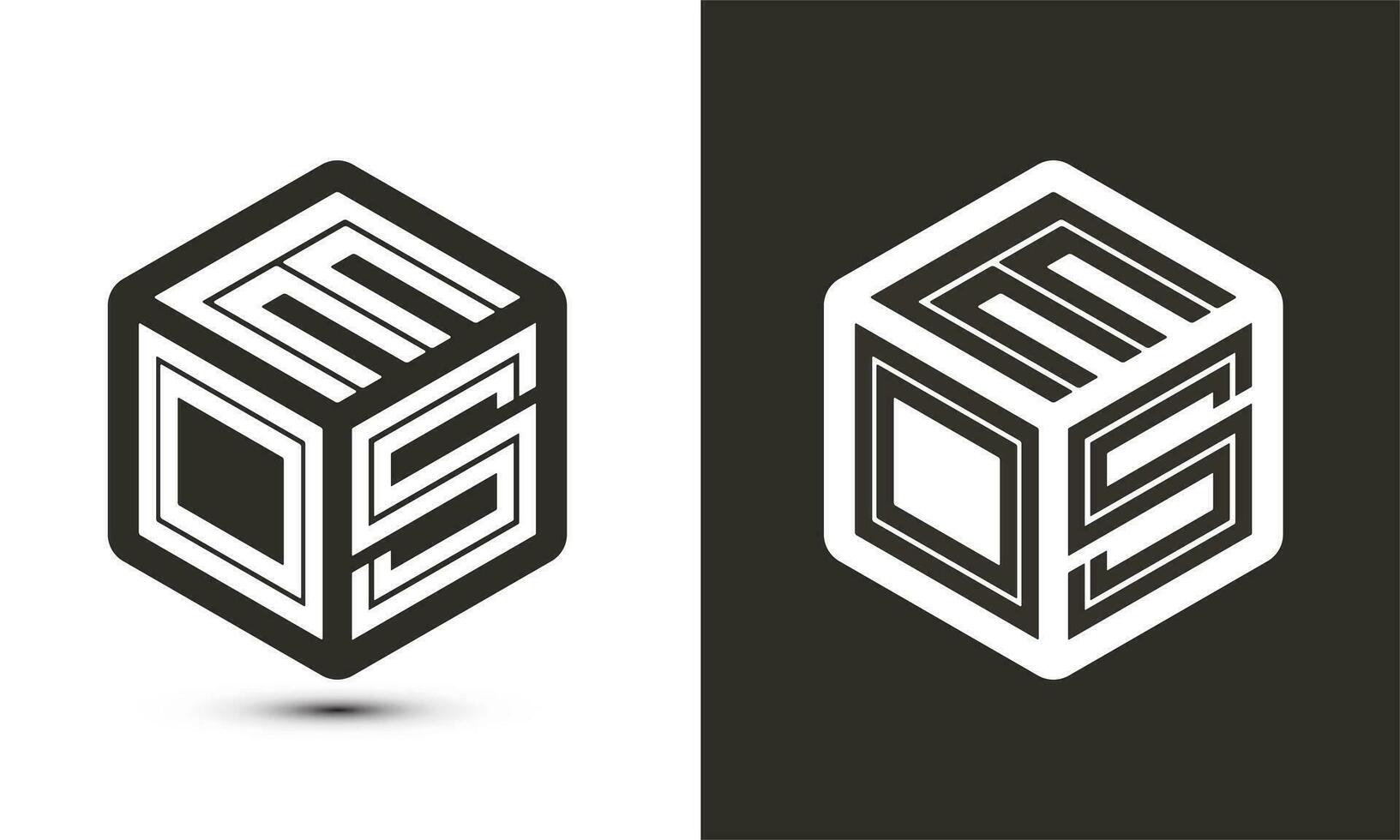 eos Brief Logo Design mit Illustrator Würfel Logo, Vektor Logo modern Alphabet Schriftart Überlappung Stil.