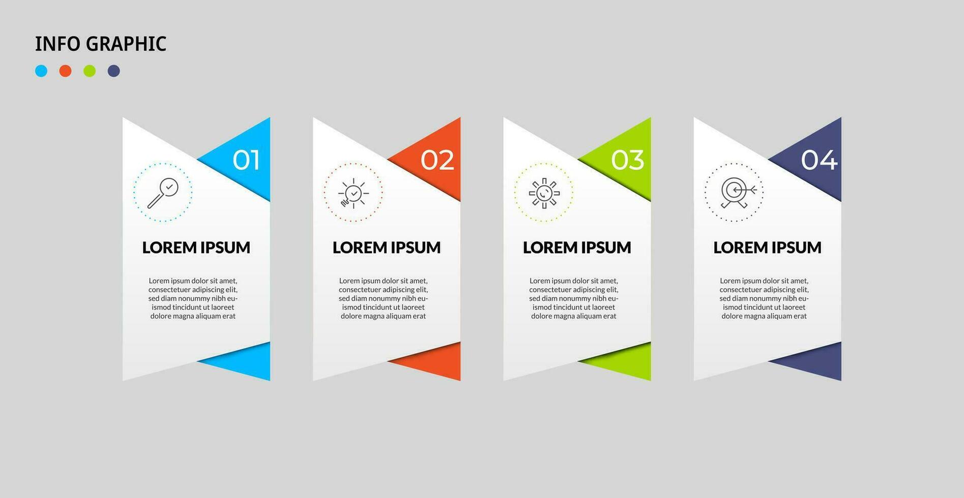 Geschäft Infografik Design Vorlage Vektor mit Symbole und 4 Optionen oder Schritte