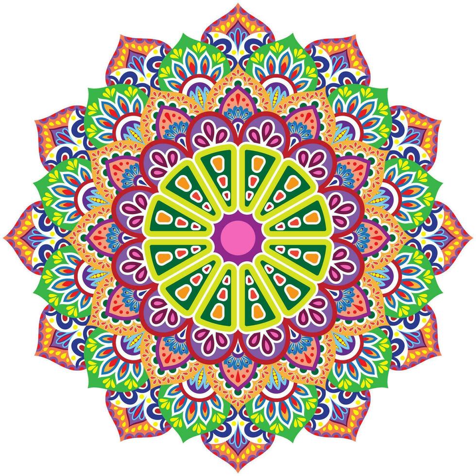 mandala blomma Färg vektor bild.