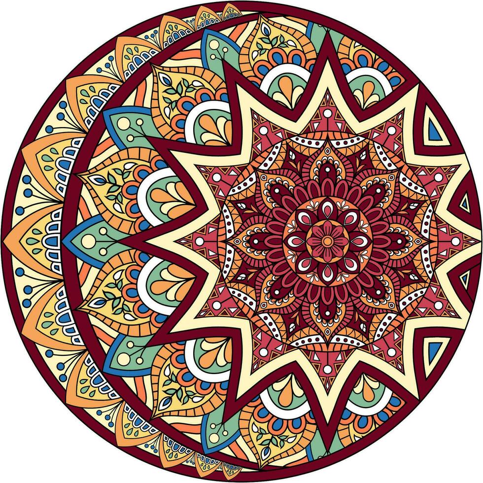 Mandala Blume Farbe Vektor Bild