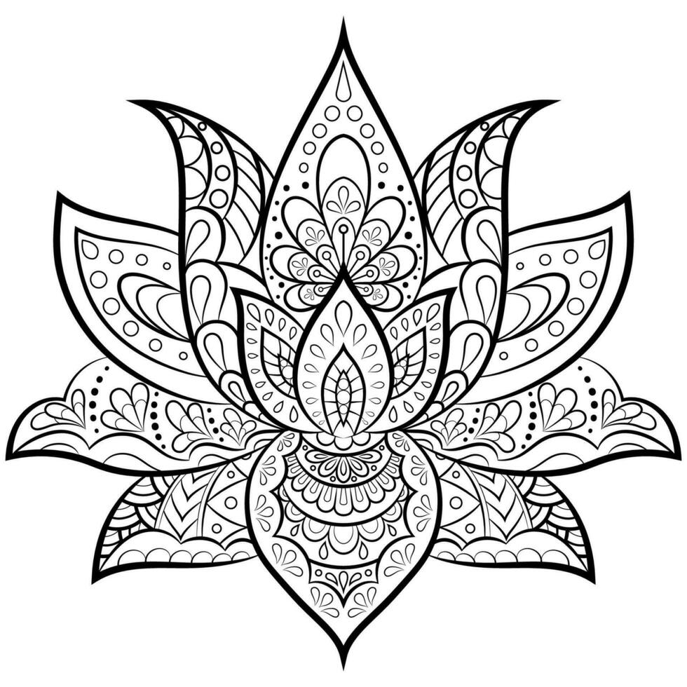 Mandala Blume zum Erwachsene Färbung Buch. vektor