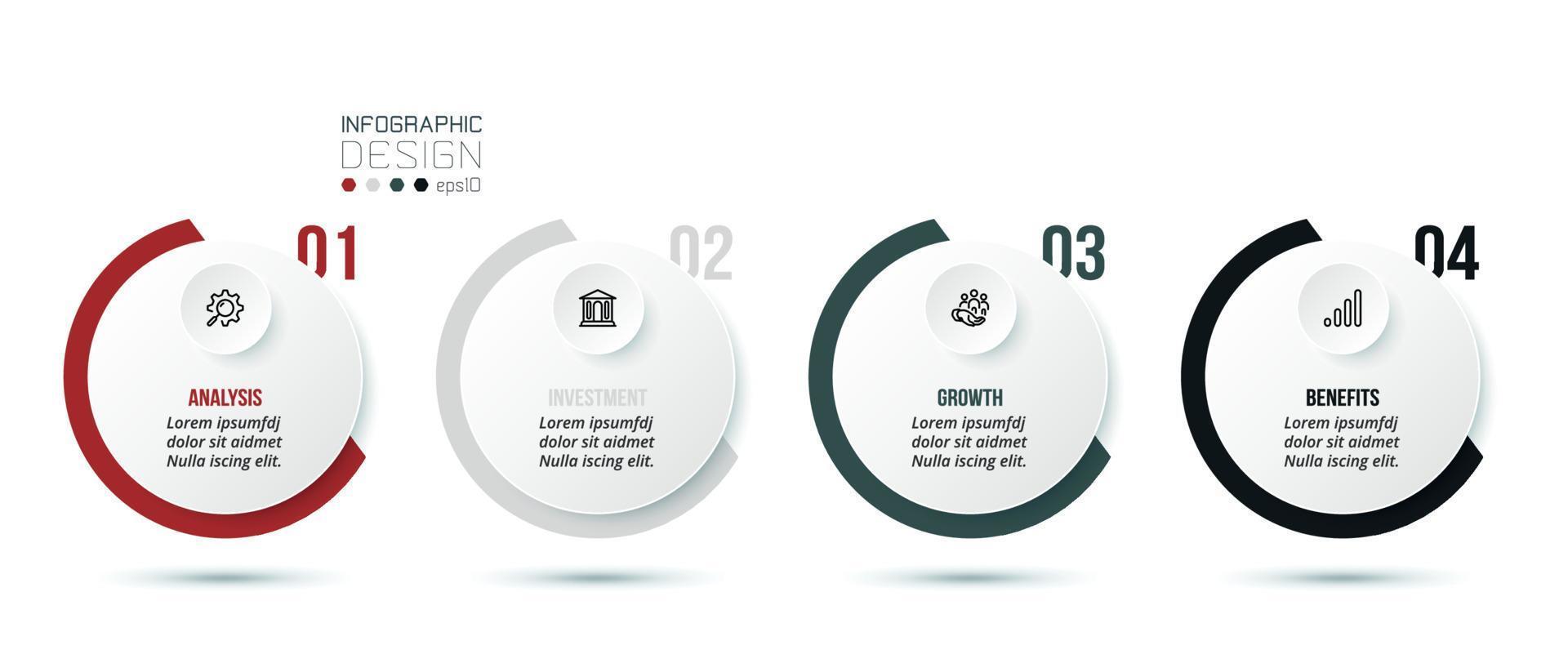 Business-Infografik-Vorlage mit Schritt- oder Optionsdesign. vektor