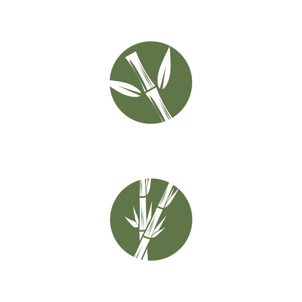 Bambus-Logo-Schablonenvektorikonen-Illustrationsentwurf vektor