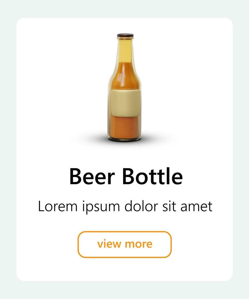 Vorlage zum Entwerfen Kategorie auf Webseite. Glas Flaschen zum alkoholisch Getränke mit leer Etikette vektor