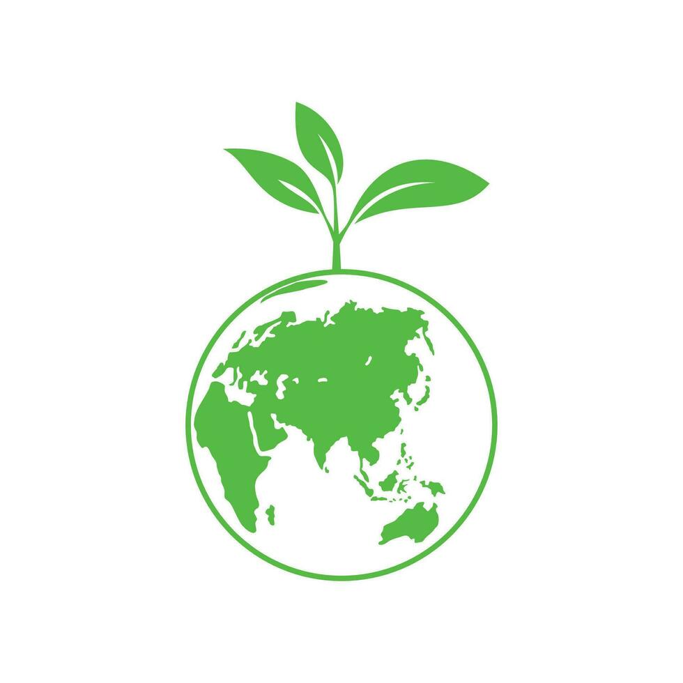 Ökologie-Symbol. grünes globales umweltkonzept, zeichen und symbol. vektor
