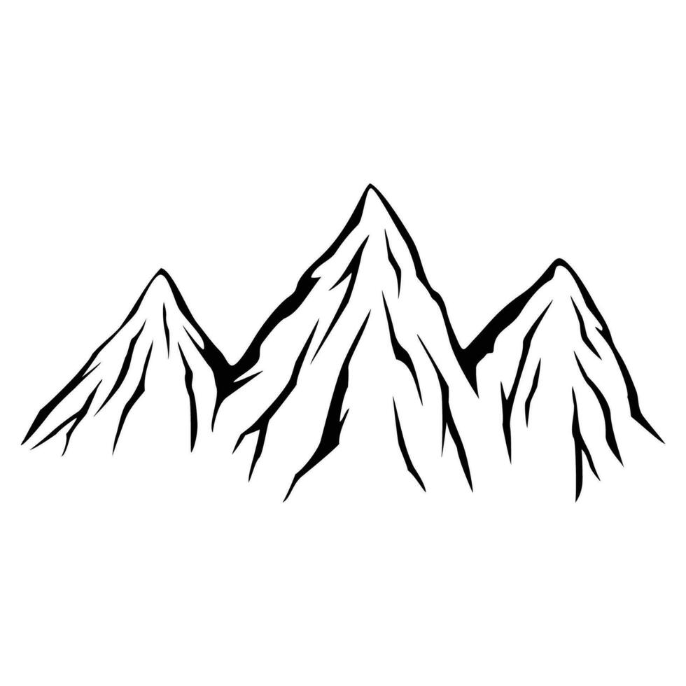 Berge Silhouette Design. Abenteuer Logo, Zeichen und Symbol. vektor