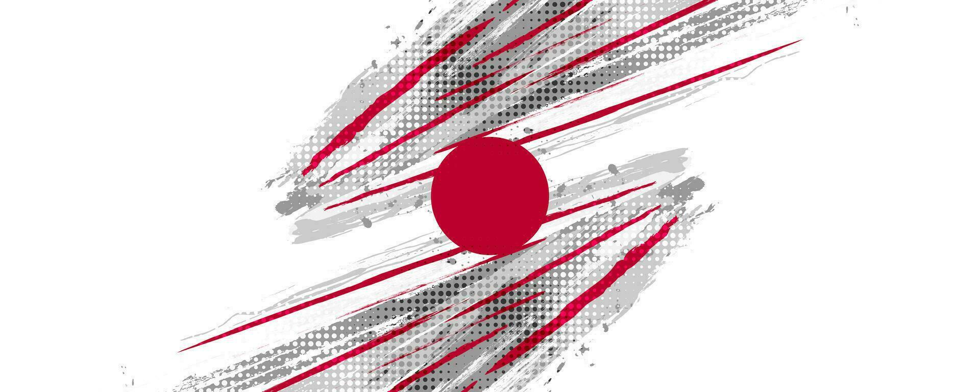 Japan Flagge im Bürste und Grunge Farbe Stil. Vektor von japanisch Flagge