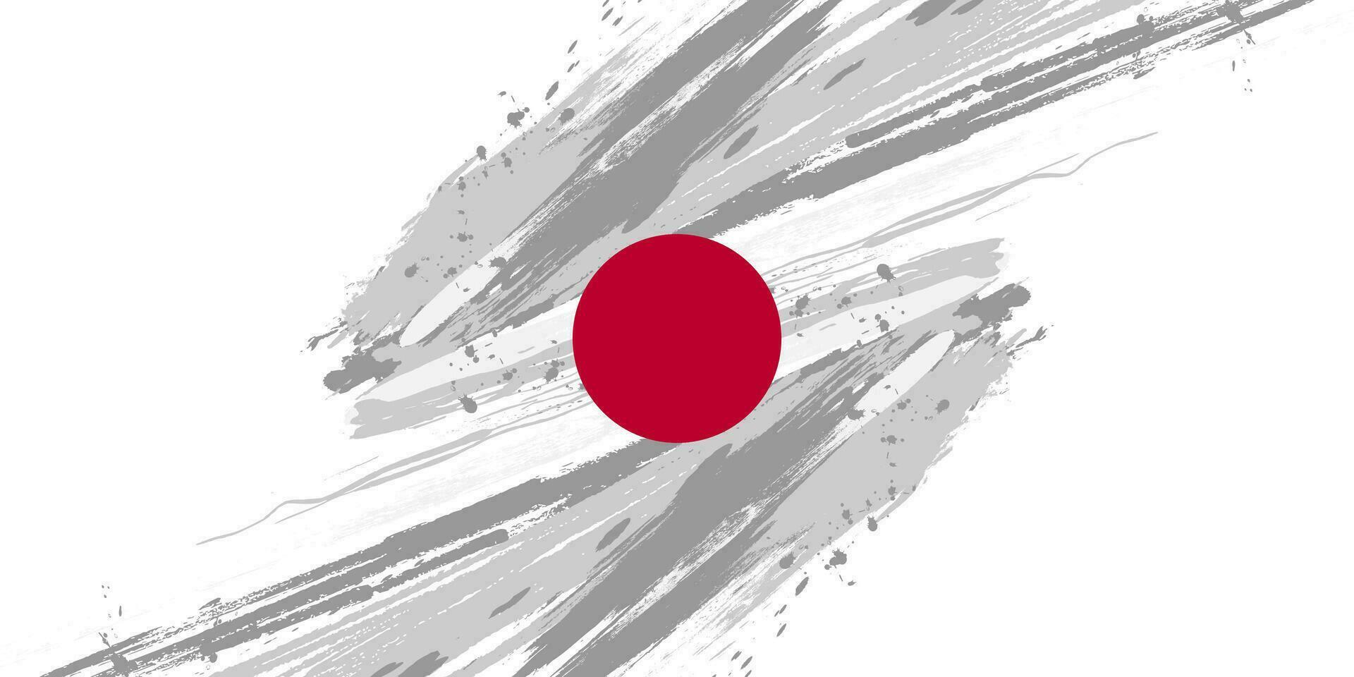 japan flagga i borsta och grunge måla stil. vektor av japansk flagga