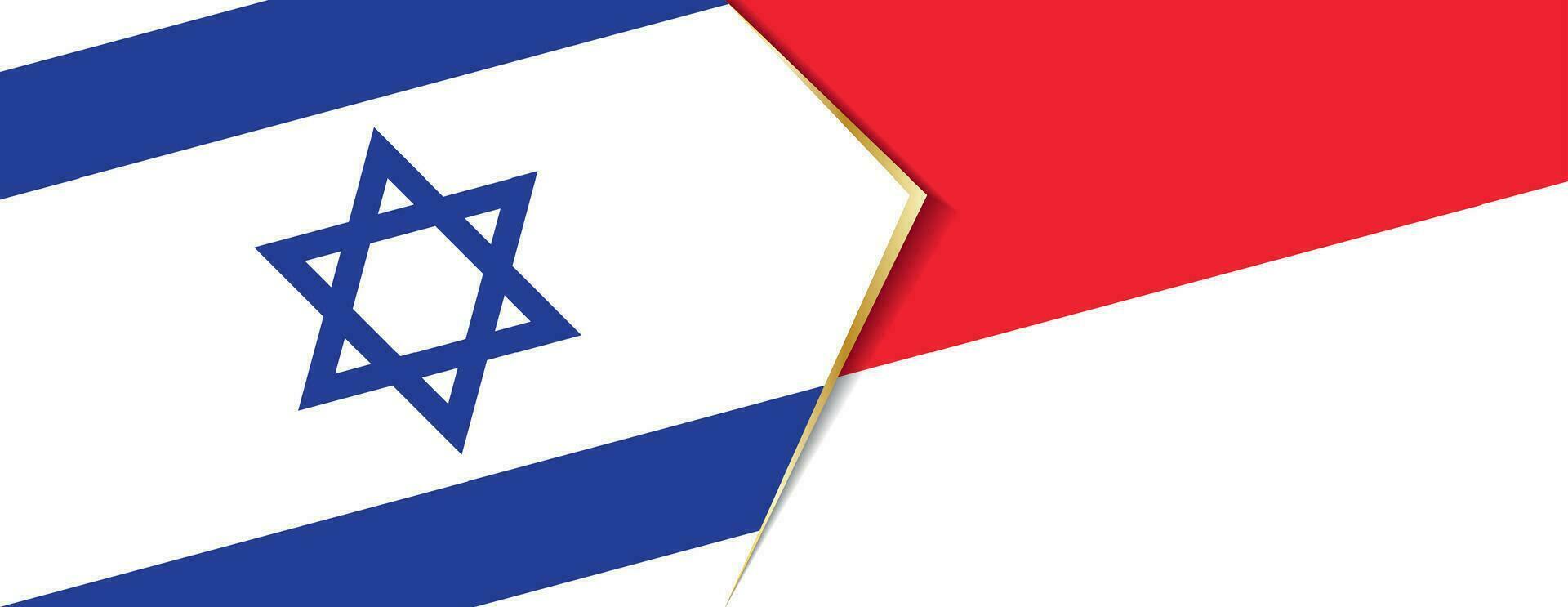 Israel und Monaco Flaggen, zwei Vektor Flaggen.