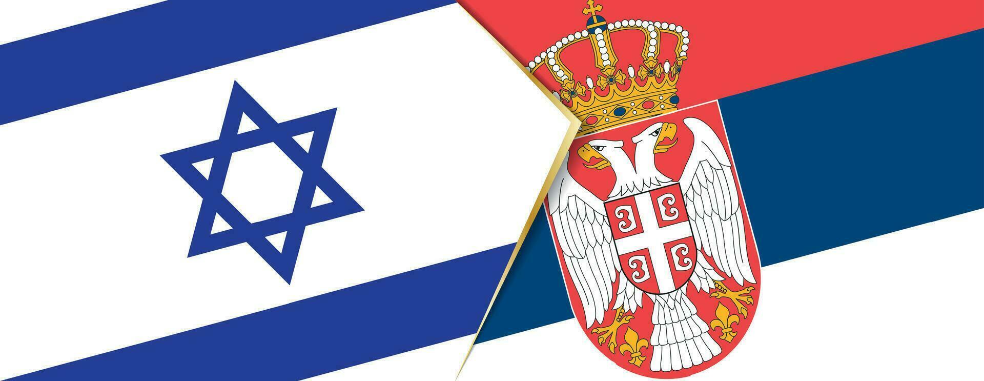 Israel och serbia flaggor, två vektor flaggor.