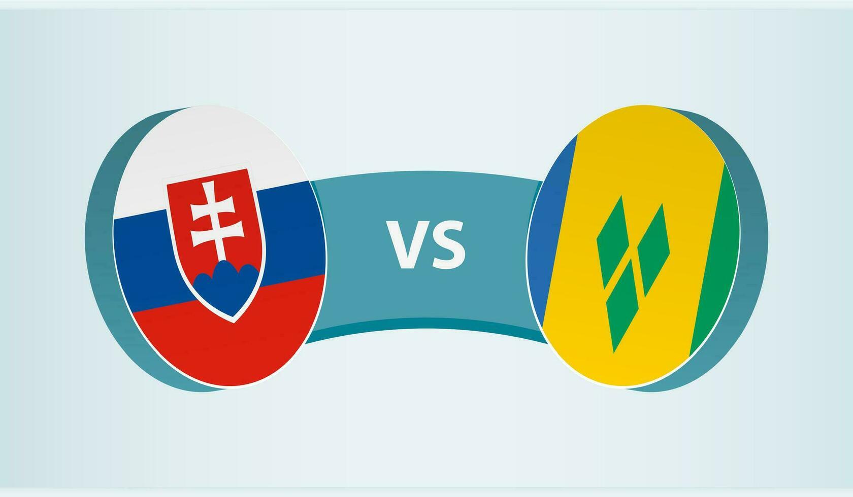 Slowakei gegen Heilige Vincent und das Grenadinen, Mannschaft Sport Wettbewerb Konzept. vektor