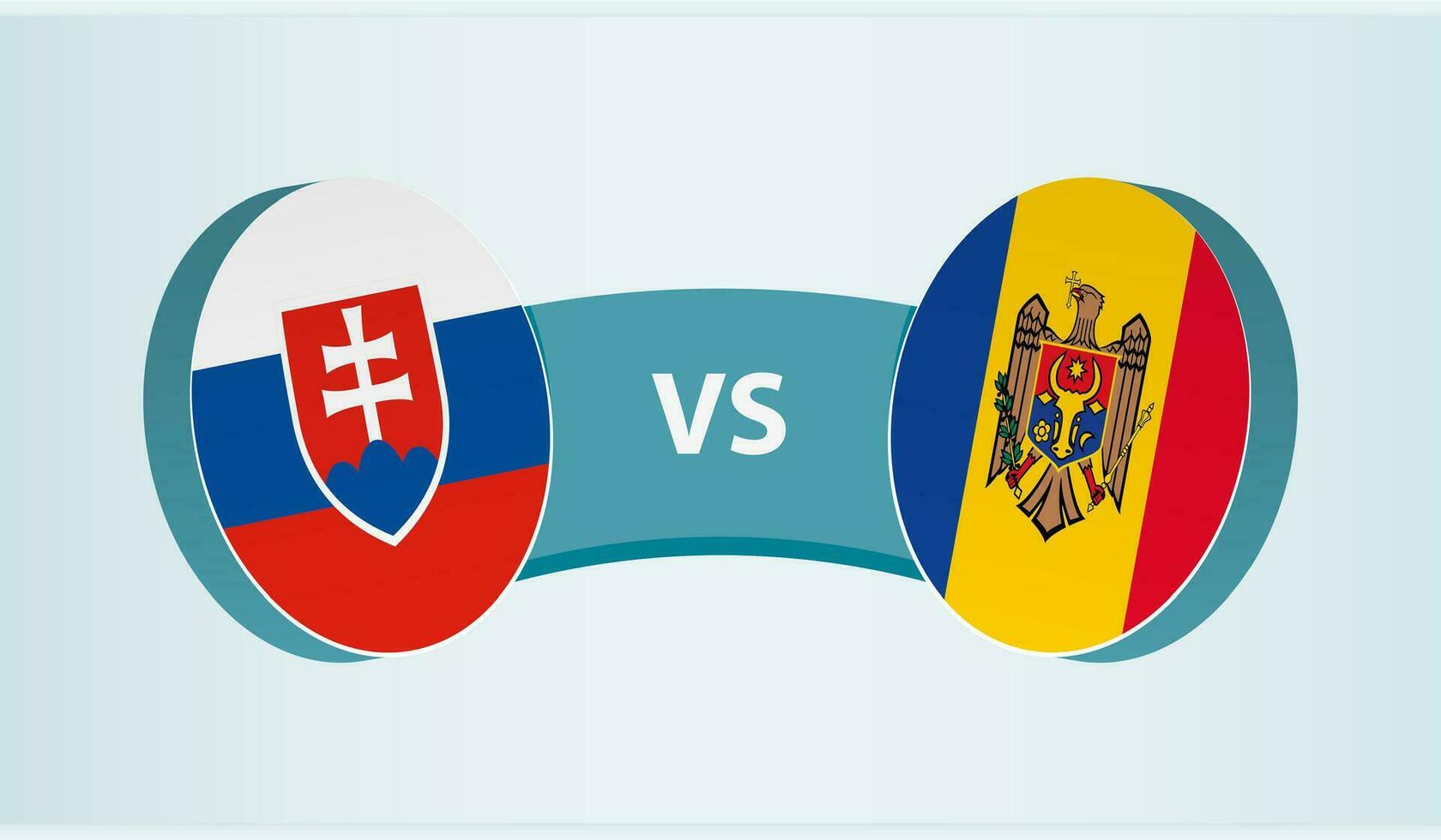 Slowakei gegen Moldawien, Mannschaft Sport Wettbewerb Konzept. vektor