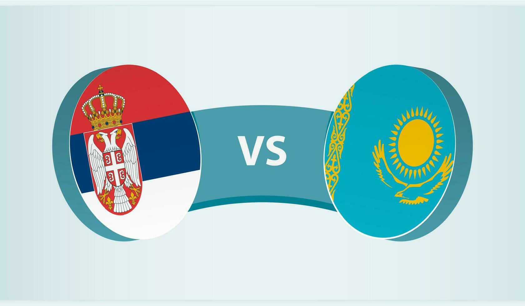 Serbien gegen Kasachstan, Mannschaft Sport Wettbewerb Konzept. vektor