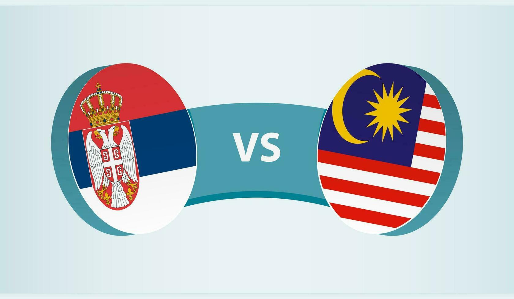 Serbien gegen Malaysia, Mannschaft Sport Wettbewerb Konzept. vektor