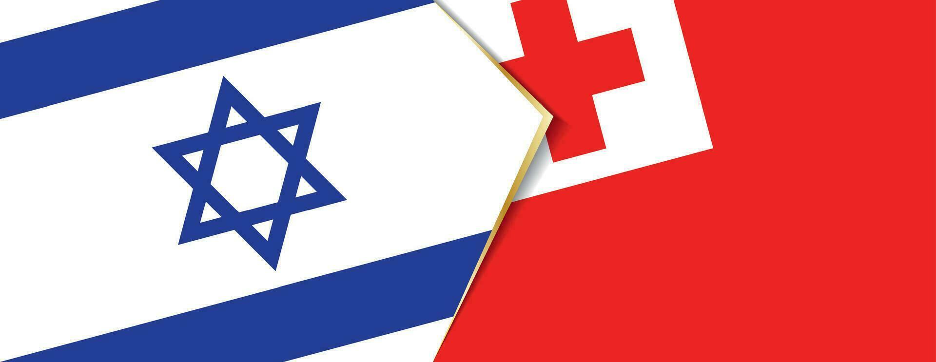 Israel und Tonga Flaggen, zwei Vektor Flaggen.